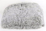 Luxurious grey crimped long hair throw, 150 x 180 cm, featuring ultra-soft texture and micro mink backing for comfort.