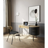 OAK DESK - ECLIPSE in natural oak and black, featuring clean lines and a spacious surface for a stylish workspace.