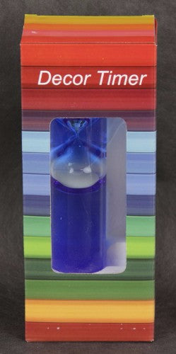 Vibrant blue 2 Min Oil Filled Timer, 20cm high, stylish design enhances kitchen decor while ensuring precise cooking times.