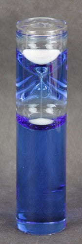 Vibrant blue 2 Min Oil Filled Timer, 20cm tall, stylish design for accurate cooking and baking time management.