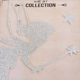 Enchanting glitter Tinkerbell wall art with stars, perfect for nursery or bedroom decor, inspiring imagination and creativity.