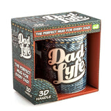 Denim print mug with hashtag handle, perfect for modern dads who celebrate 'Dad Lyfe' with style and comfort.
