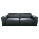 Luxurious Fatboy black leather sofa, 216cm x 94cm, with plush seating, solid wood frame, and timeless elegance for modern decor.