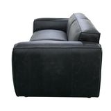 Luxurious Fatboy black top grain leather sofa, 216cm x 94cm, featuring plush seating and solid wood frame for enduring comfort.