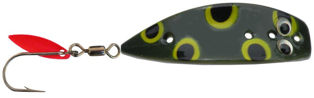 Vibrant 1.5" Frog trout lure designed to mimic natural prey for effective fishing in lakes and rivers.