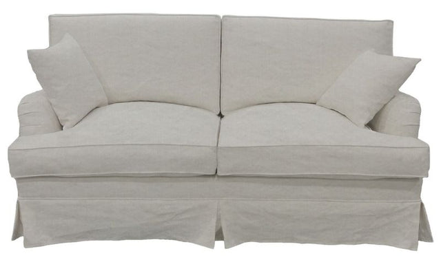 Elegant Daytona 2-seater sofa in Salt & Pepper, featuring a plush foam and feather filling for comfort and style.