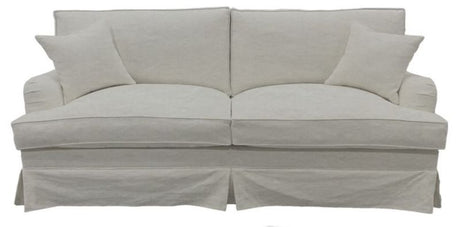 Salt and pepper 3-seater sofa with foam and feather fill, blending comfort and style for contemporary or traditional decor.