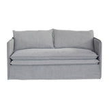 Stylish Courtenay Grey 2 seat sofa, 1.8m long, featuring plush cushions for comfort in compact living spaces.