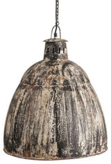 Rustic 51cm hanging lamp in worn metal finish, perfect for adding vintage charm and industrial style to any room.