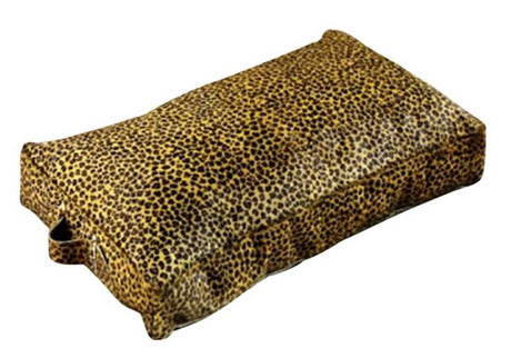 Luxurious leopard print leather pillow (68cm) made from high-quality cowhide, perfect for stylish home decor.