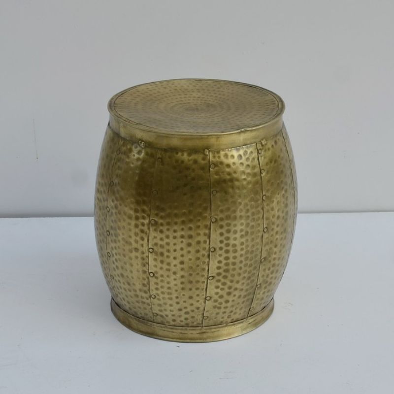 Brass Small Stool (36cm) with a sleek design, perfect for versatile home decor in any space.