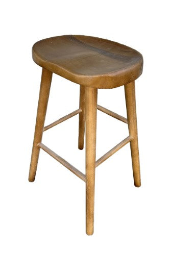 Walnut Tractor Stool (65cm) features durable toon wood, rustic charm, ideal for kitchens and offices with a rich walnut finish.