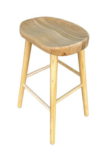 Natural Tractor Stool (65cm) in Toon wood, blending rustic charm with functionality for kitchens or bars.