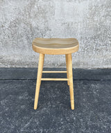 Natural Tractor Stool (65cm) made of durable Toon wood, featuring a rustic design perfect for kitchens or workshops.