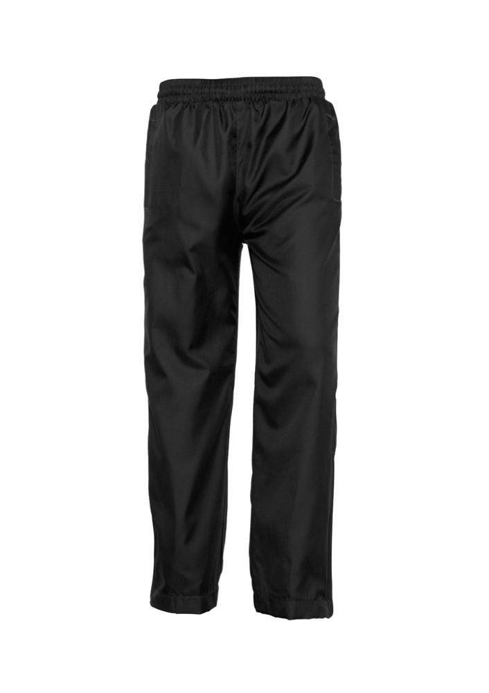 Stylish black XL track pants with elastic waist, pockets, and knee-length zippers, perfect for outdoor activities.