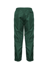 Adults Flash Track Pant in Forest Green, size L, featuring elastic waist, zippered pockets, and innovative knee-height zippers.