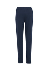 Navy Ladies Neo Pant in Size M, featuring soft fabric, ergonomic fit, open side pockets, and a sleek non-ribbed hem.