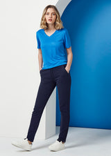 Ladies Neo Pant in Grey Marle, size XS, featuring luxurious fabric, ergonomic fit, and open side pockets for comfort.