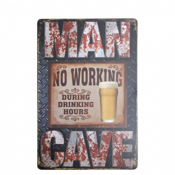 Metal wall art for man caves, 30x20 cm, combining rugged charm and modern design to showcase your personality and interests.