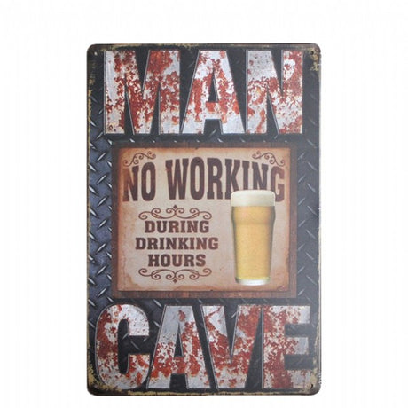 Metal wall art for man caves, 30x20 cm, combining rugged charm and modern design to showcase your personality and interests.