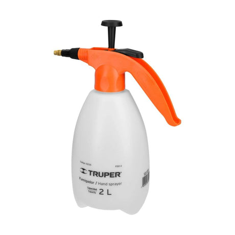 Garden Pressure Sprayer - 10235 Truper (2L) with durable body, adjustable brass nozzles, and ergonomic design for easy use.