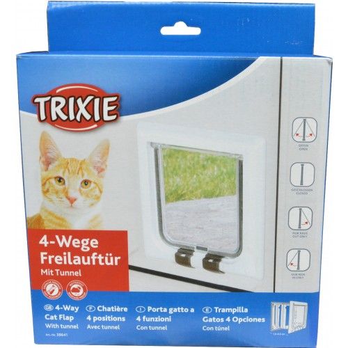 PET DOOR - TRIXIE 38641 4 Way with tunnel (White)