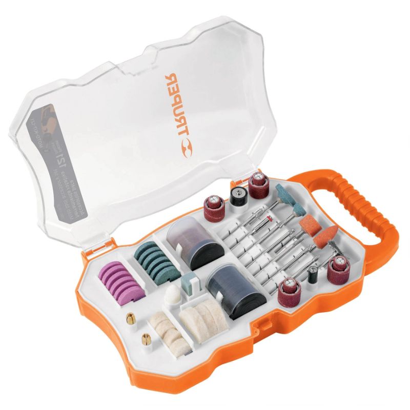 Rotary Tool Accessory Kit - 100757 Truper with 121 pieces for engraving, cutting, sharpening, and polishing projects.