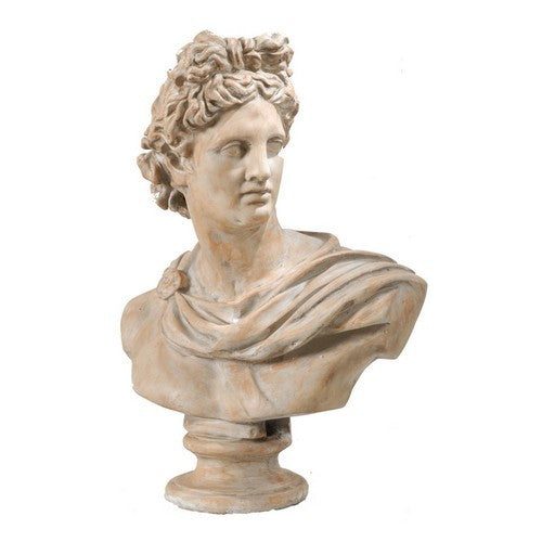 Exquisite 78 cm Bust Statue in weathered polyresin, perfect for indoor or outdoor classical decor and timeless elegance.