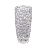 Elegant 34cm glass vase, perfect for centerpieces, enhances decor with sunlight reflections and complements any style.