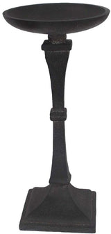 Matte black 28cm Ravello Candle Holder crafted from 100% iron, perfect for displaying pillar candles elegantly.