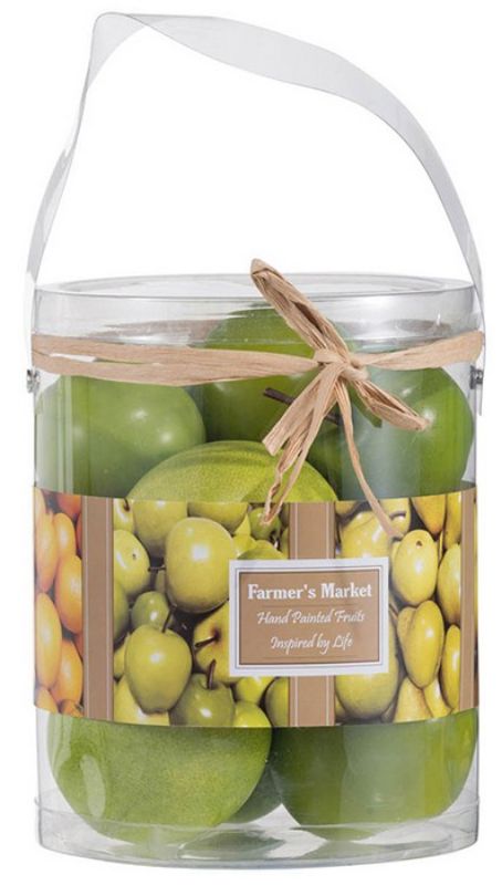 Bowl filler featuring vibrant green PVC apples, perfect for enhancing decor and adding a fresh touch to any space.