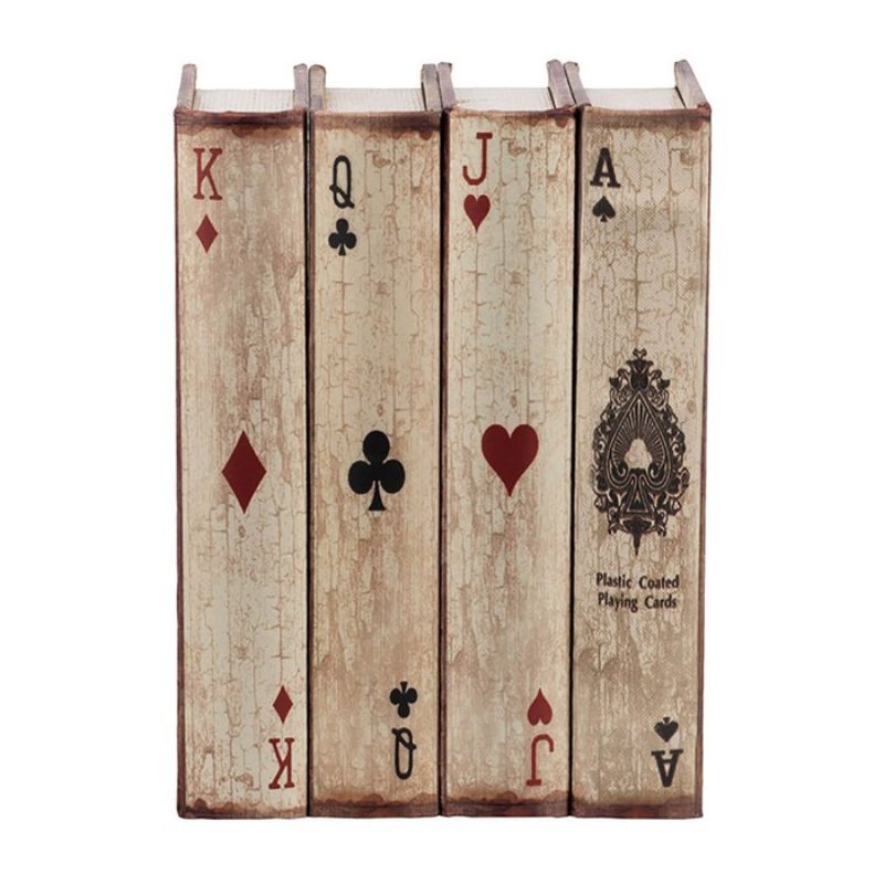 Set of 4 vintage-inspired book storage boxes, crafted from silk fabric and MDF, ideal for stylish home organization.