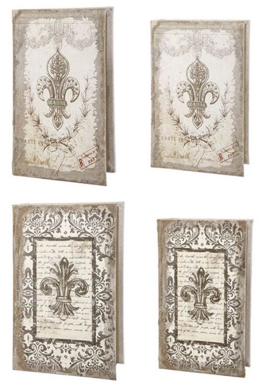 Stylish storage solution with 4 decorative boxes resembling classic books, crafted from durable linen and MDF.