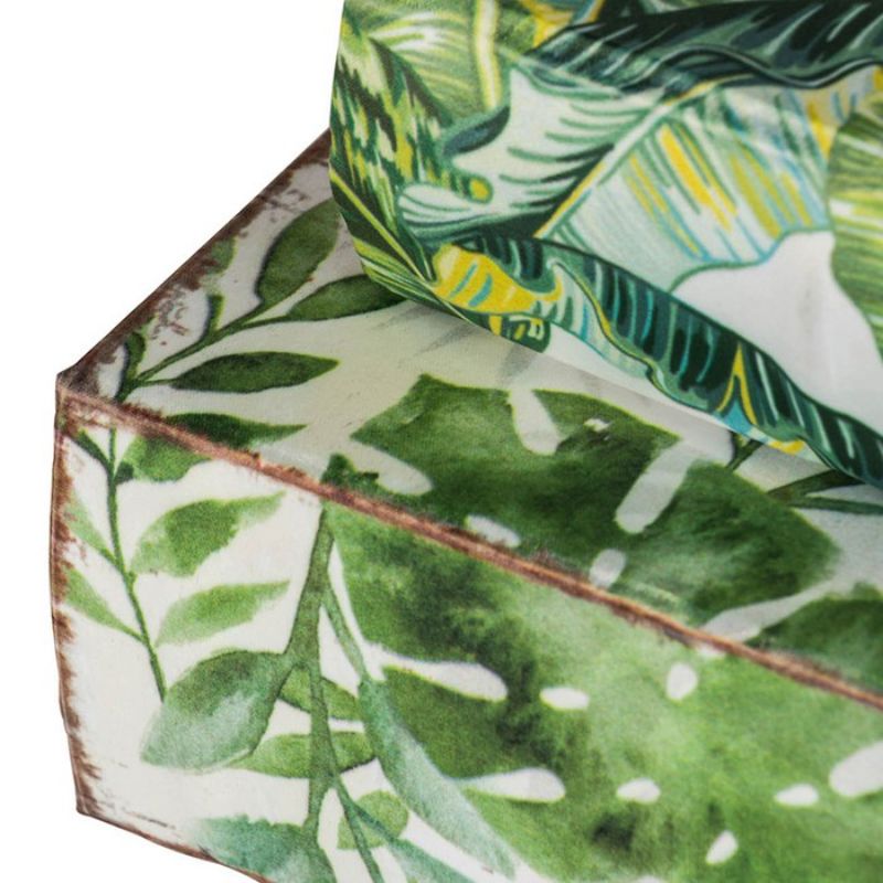 Set of 2 assorted book boxes featuring botanical green and white designs, perfect for stylish storage and home decor.
