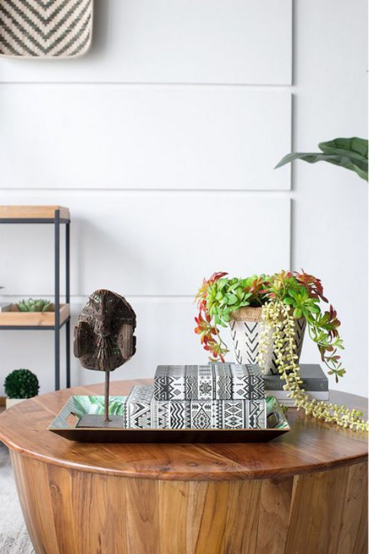 Set of 2 stylish book boxes with black and white geometric patterns for decorative storage in home or office.