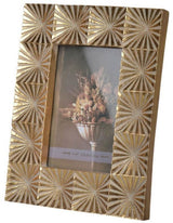 Elegant 4x6 photo frame in polyresin with glass cover, perfect for displaying cherished memories in any decor.