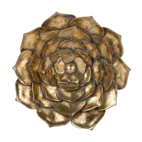 Elegant 25.5cm succulent wall plaque with a gleaming finish, perfect for enhancing home or office decor.