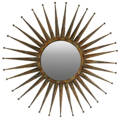 Starburst metal mirror (116.8cm) featuring a geometric design, ideal for modern decor and enhancing light in any space.