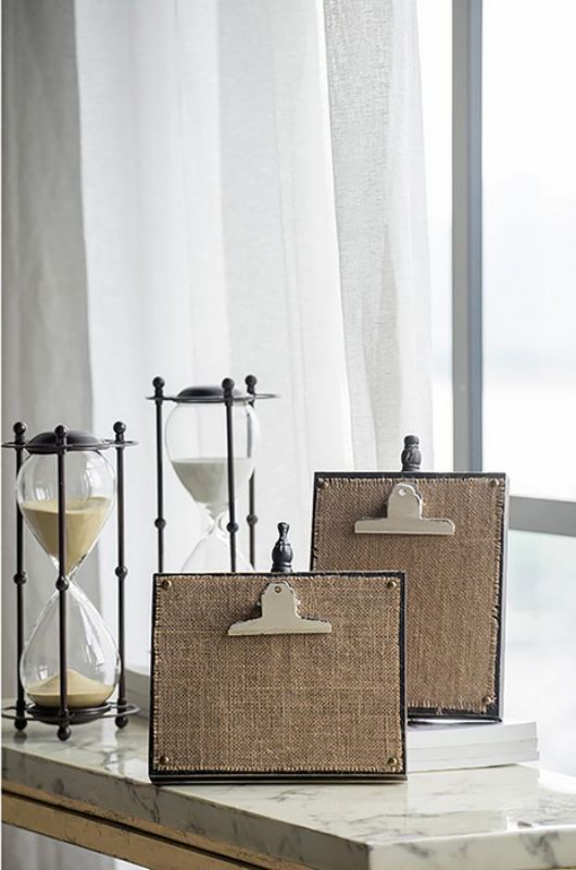 Versatile 25CM photo clip board made of MDF and iron, ideal for displaying photos, notes, and quotes in style.