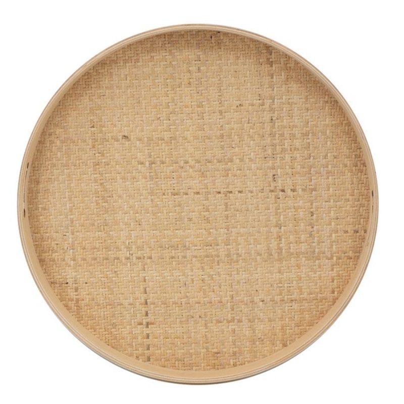 Natural rattan tray (50cm) for home decor, serving, or organizing; lightweight and stylish with rustic charm.