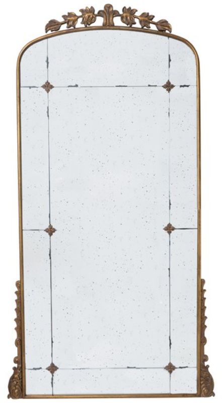 Antique gold full-length floor mirror (1.9m) enhances decor with luxury, perfect for various interior styles and spaces.