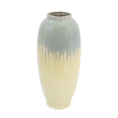 Elegant ceramic vase in cream and soft blue glaze, 40.5cm tall, perfect for floral displays or home decor accents.