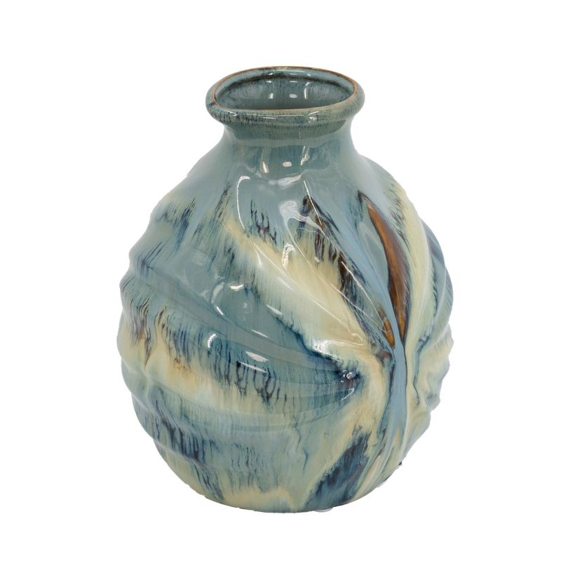 Elegant 27.9cm glazed ceramic vase, perfect for floral displays or as a standalone décor piece in any room.