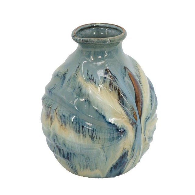 Elegant 27.9cm glazed ceramic vase, perfect for floral displays or as a standalone décor piece in any room.