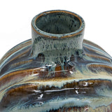 Ceramic glazed vase, 27.9 cm tall, stylish centerpiece for flowers or decor, with a glossy finish and versatile design.