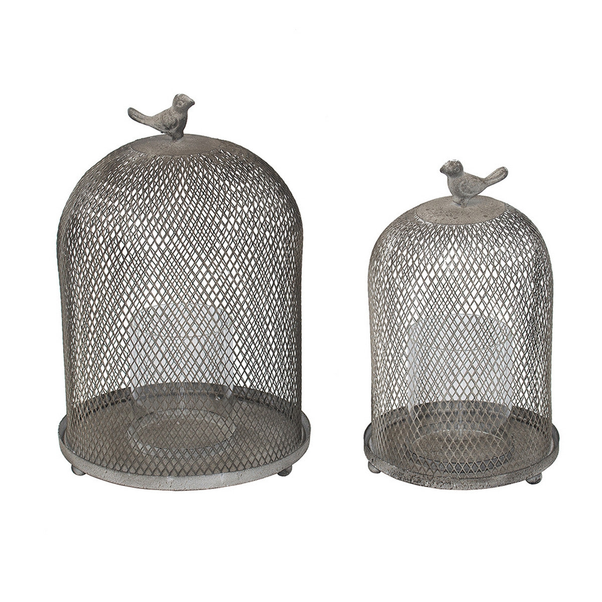 Elegant Ophira Golden Sparrow Mesh Candle Holders set of 2, featuring intricate design for a warm candlelight glow.