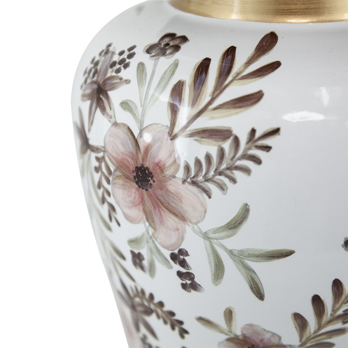 Elegant 45cm floral ginger jar, perfect for decor and storage, showcasing intricate designs and rich colors.