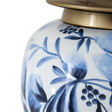 Elegant 45cm Floral Blue Ginger Jar featuring intricate blue floral patterns, perfect for home decor or as a stylish vase.