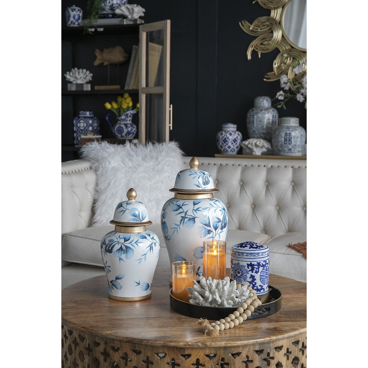 Exquisite 35.5cm ceramic ginger jar with vibrant finish, perfect as a decorative storage or chic centerpiece for any decor.