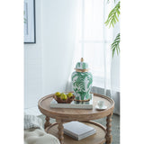 Elegant 45cm green ceramic ginger jar, perfect for decor and storage, blending style and functionality in any interior.